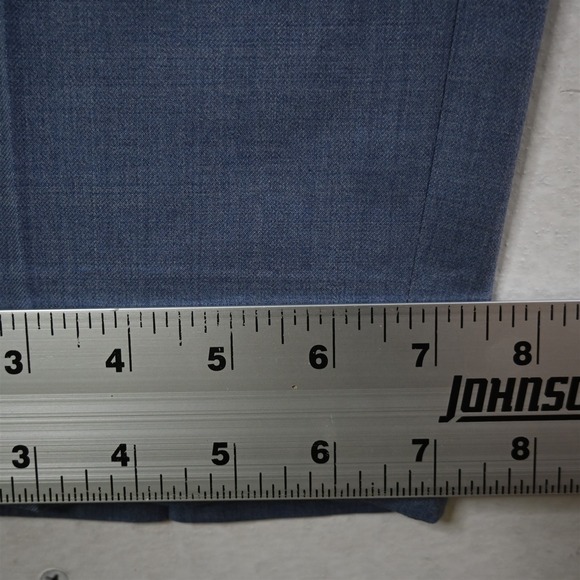 Coppley 38x30 Blue Super 130s Wool Flat Front Slim Straight Dress Mens Pants - Picture 5 of 9